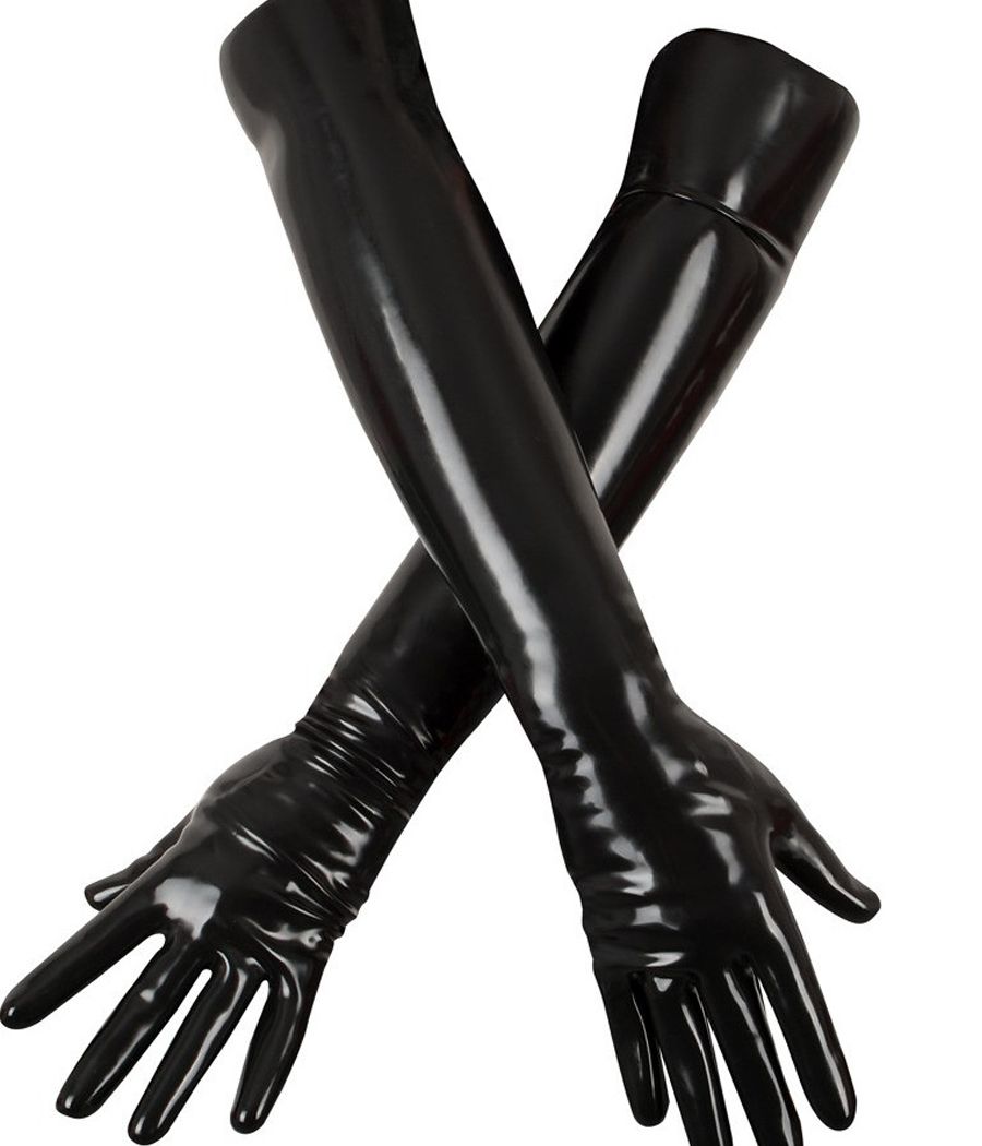 Long gants noir en latex