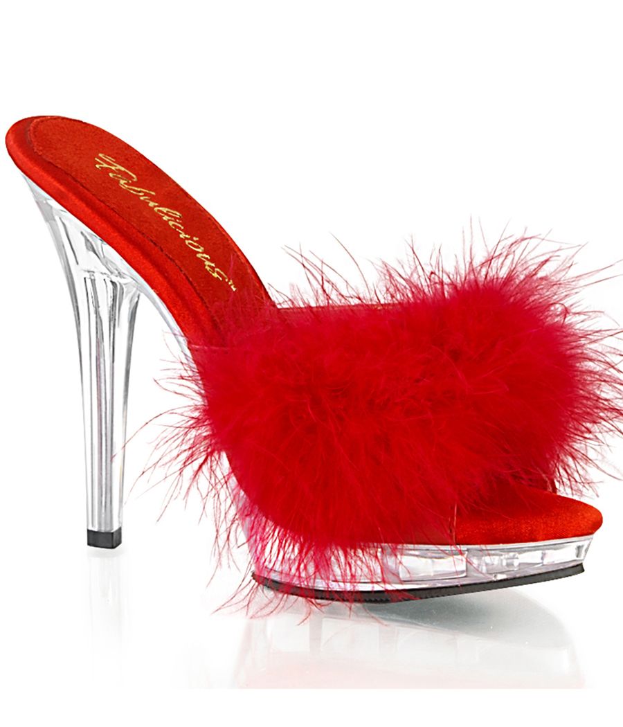 Mules froufrou talon haut