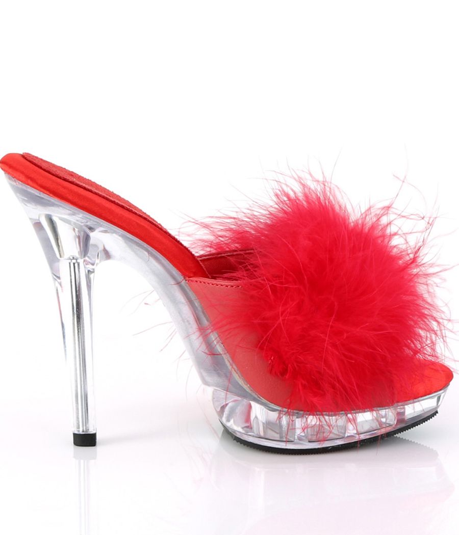 Mules froufrou talon haut