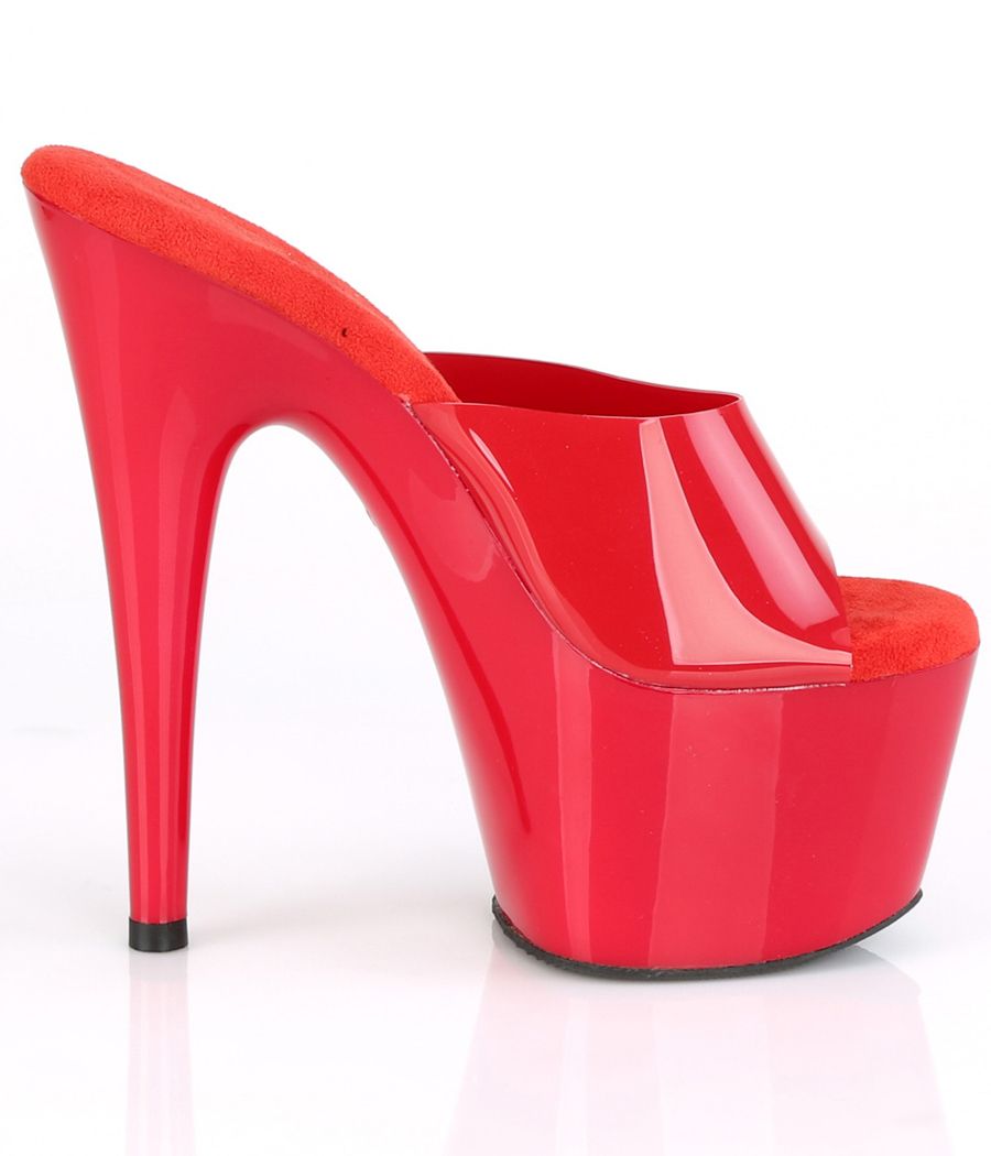 mules femme talon plateforme rouge vernis sexy haut talon fétichiste