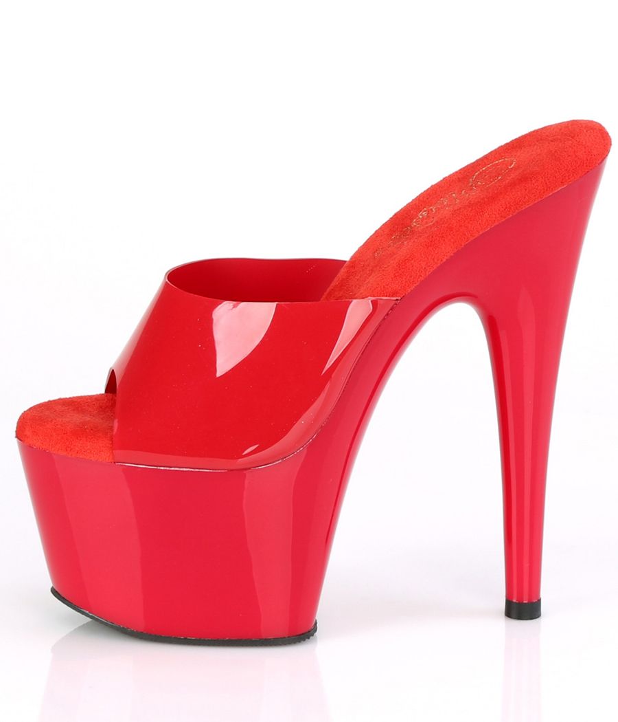 mules femme talon plateforme rouge vernis sexy haut talon fétichiste