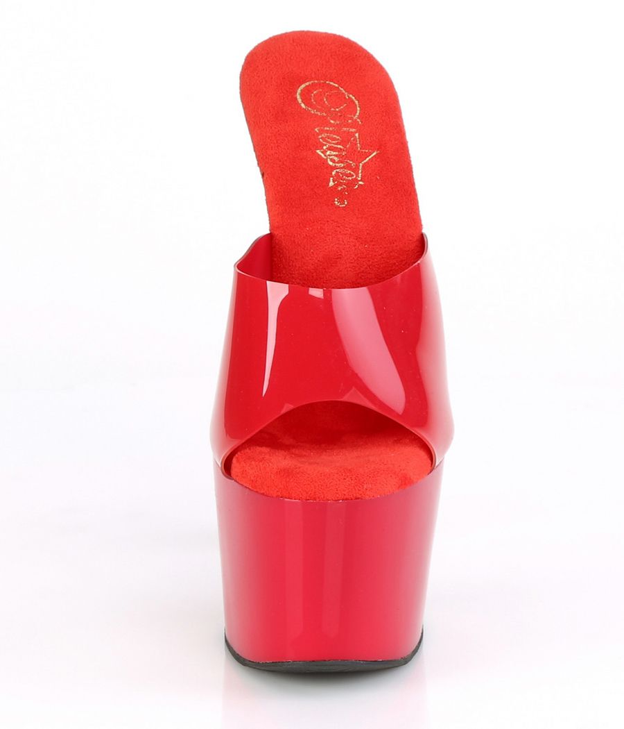 mules femme talon plateforme rouge vernis sexy haut talon fétichiste