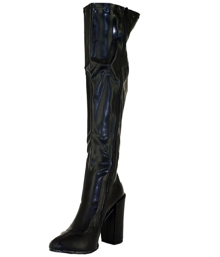 Bottes femme latex noir