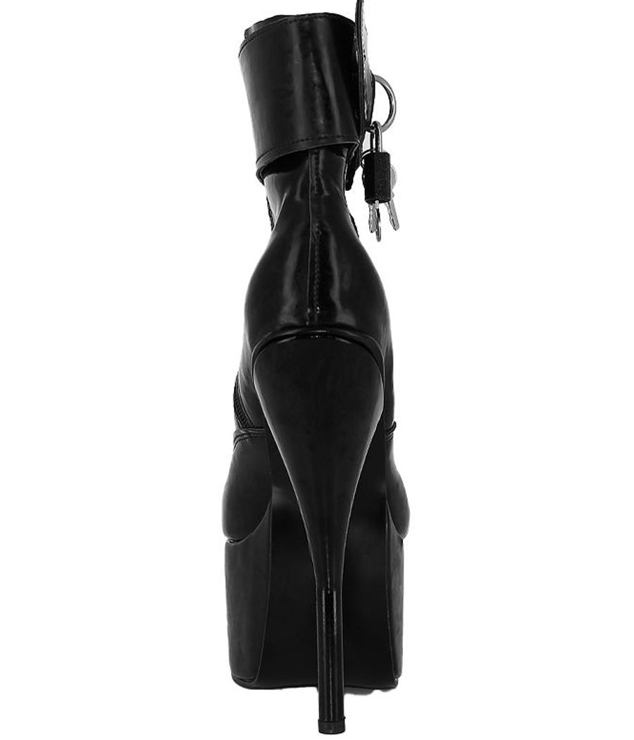 Bottines plateforme latex noir