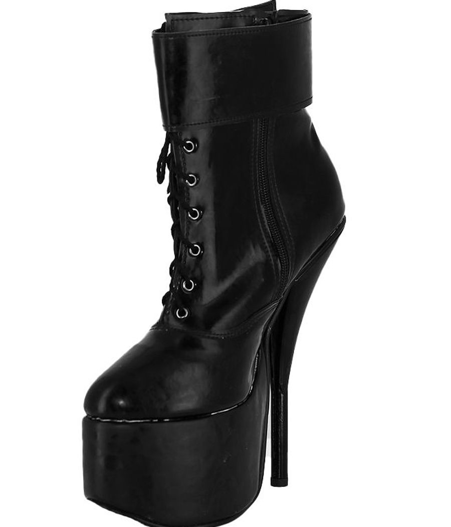 Bottines femme en latex noir - chaussures sexy et originales | chaussures femme | chaussures en latex | bottines caoutchouc | ta