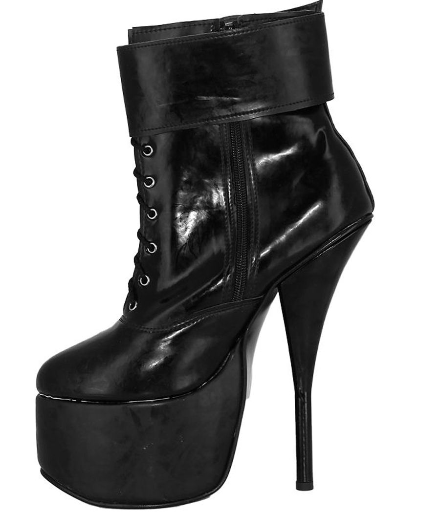 Bottines femme en latex noir - chaussures sexy et originales | chaussures femme | chaussures en latex | bottines caoutchouc | ta