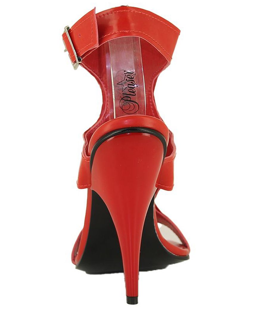 Sandale femme latex rouge