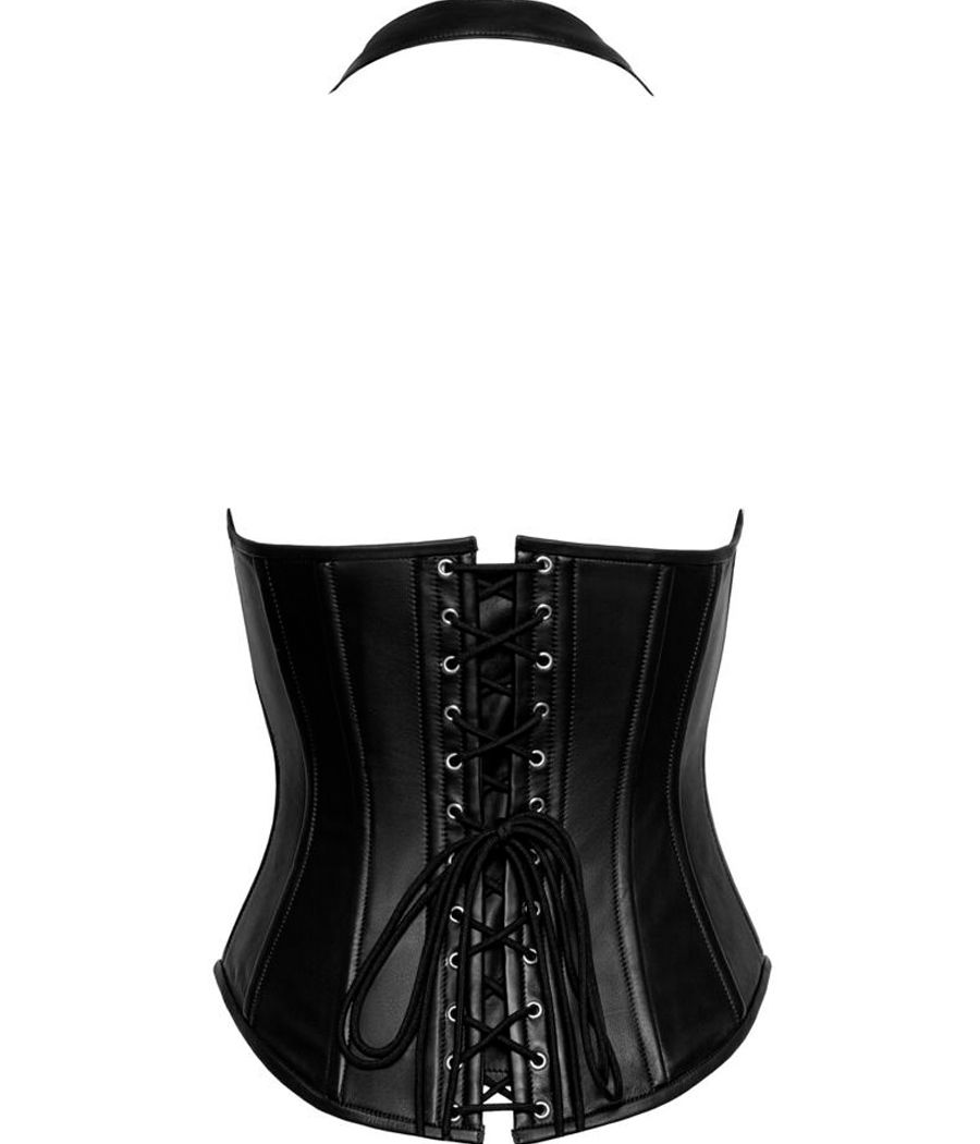 Corset dominatrice cuir noir