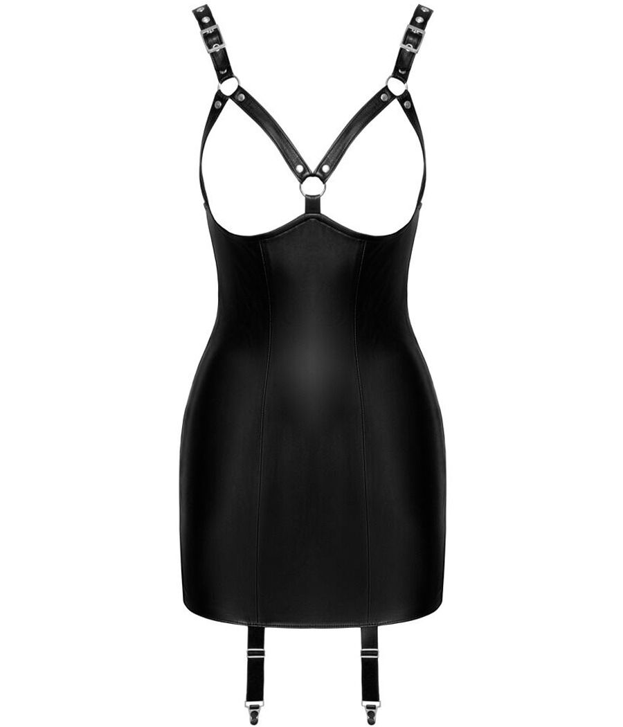 Robe porte jarretelle cuir noir