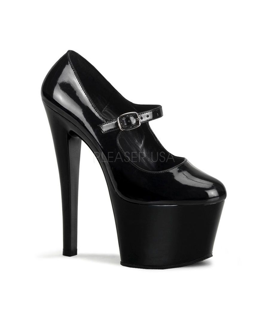Escarpin noir vernis plateforme