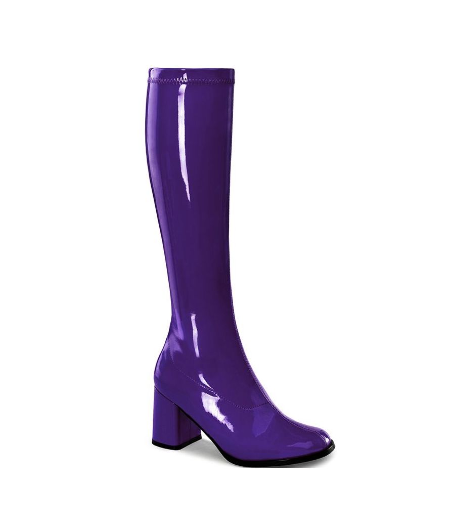 Botte rétro violette talon large