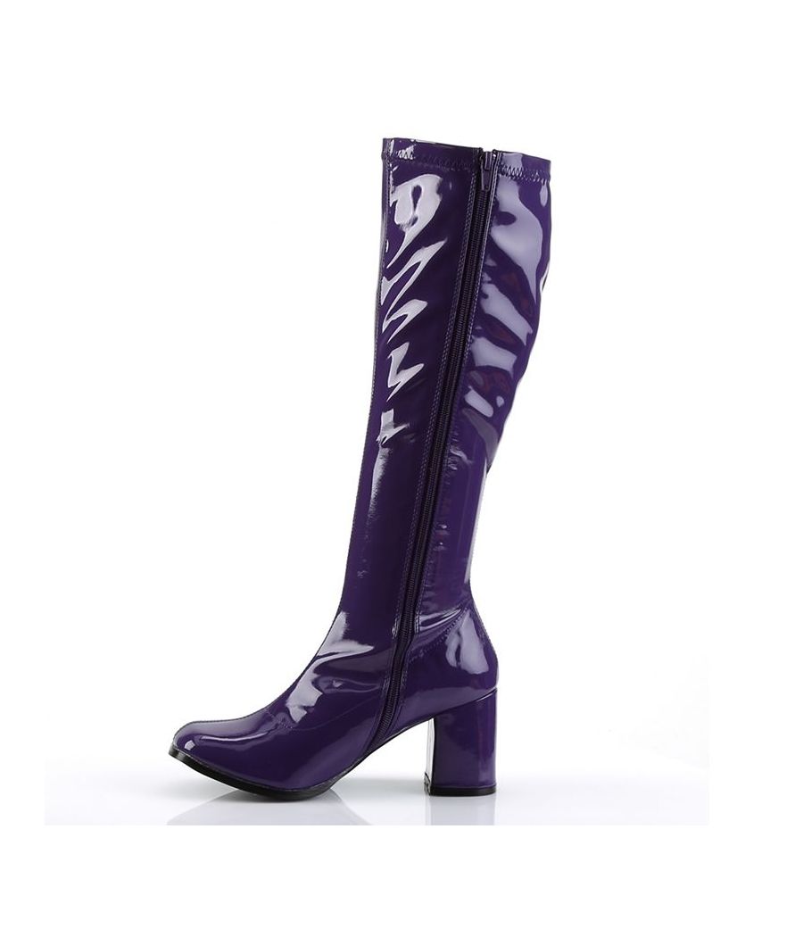 Botte rétro violette talon large