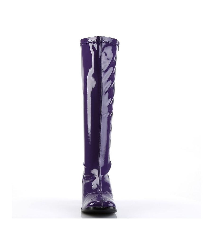 Botte rétro violette talon large