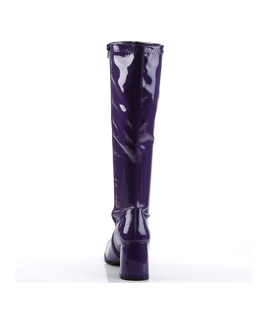 Botte rétro violette talon large