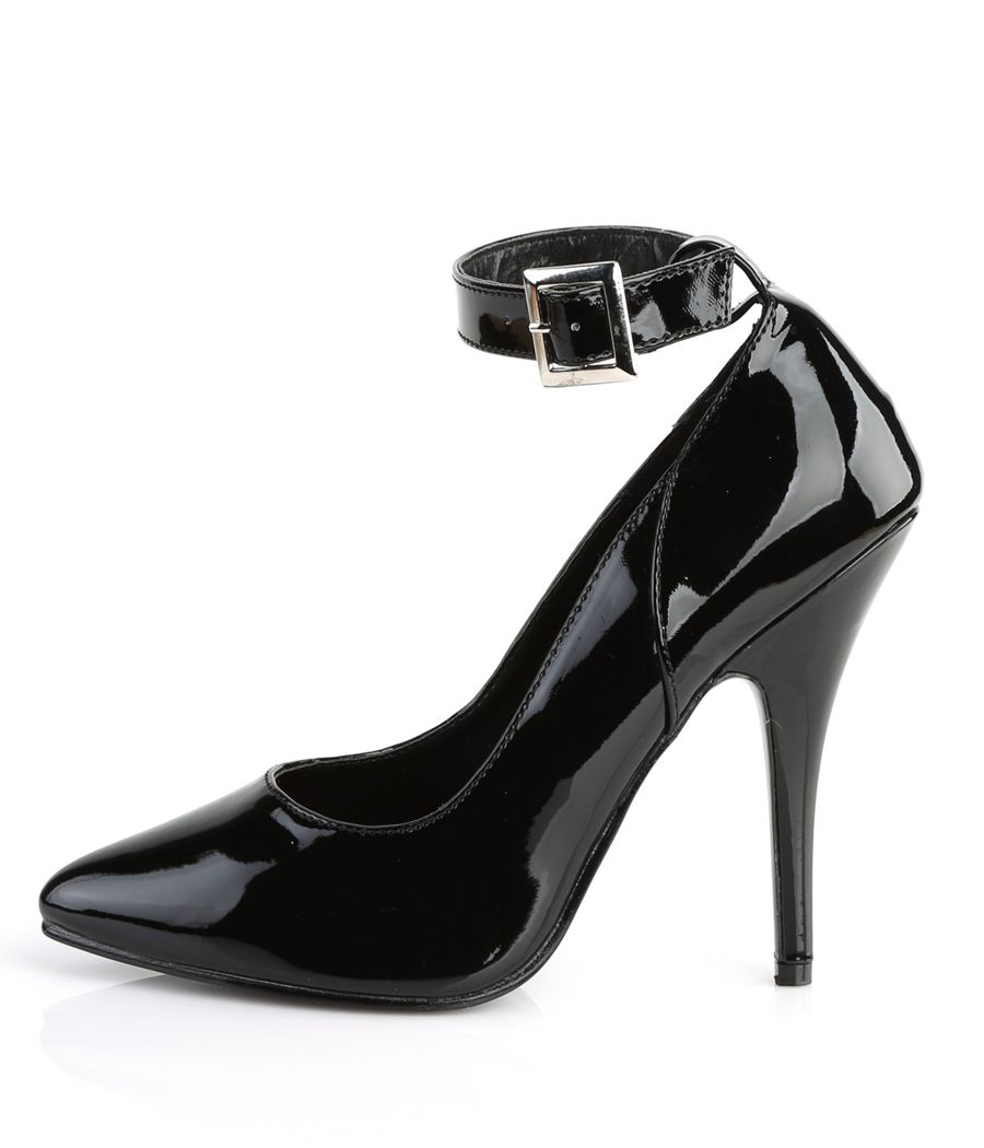 Escarpin Pleaser Seduce-431 noir verni, talon aiguille 12cm.