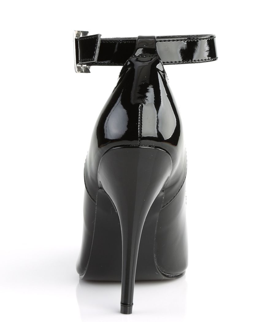 Escarpin Pleaser Seduce-431 noir verni, talon aiguille 12cm.