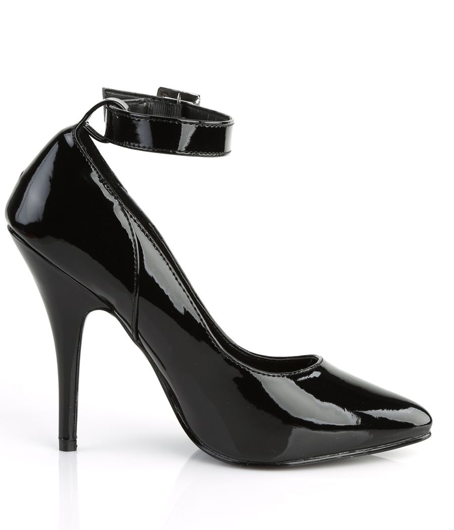 Escarpin Pleaser Seduce-431 noir verni, talon aiguille 12cm.
