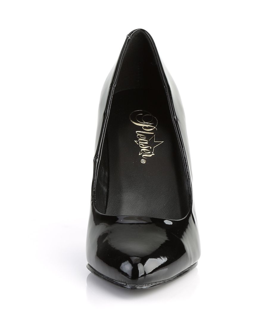Escarpin Pleaser Vanity-420 noir verni, coupe classique.