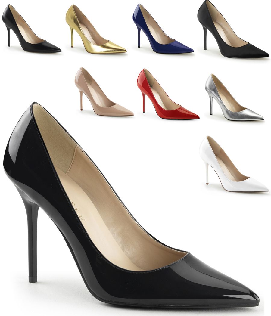 Escarpin Pleaser Classique-20 verni, bout pointu.