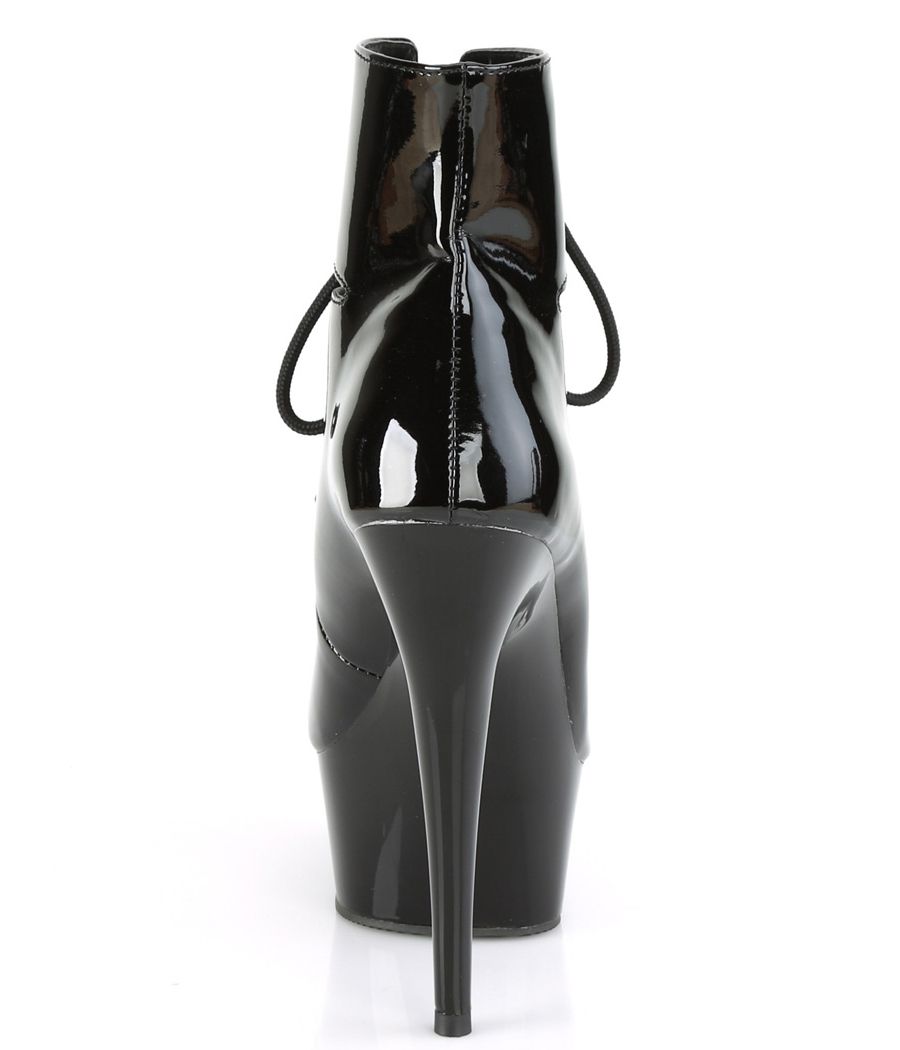 Modèle DELIGHT-600-22 en PVC verni, chaussures femme fatale avec plateforme.