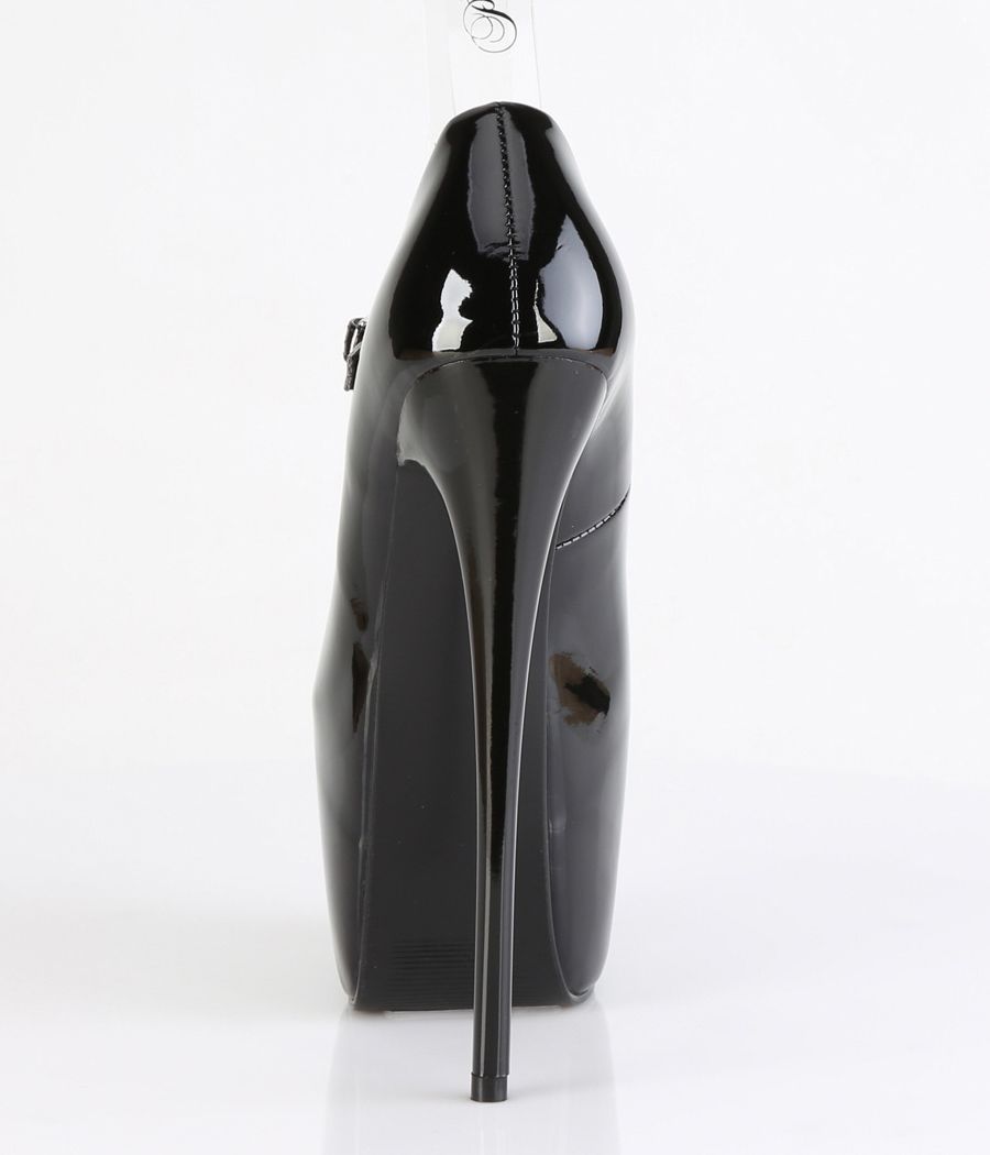 JUBILANT-28 en PVC verni, escarpin plateforme BDSM audacieux.