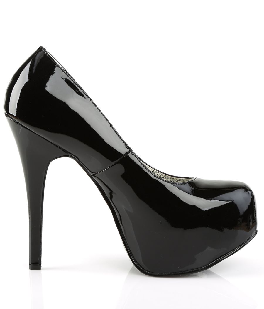 Escarpin Pleaser TEEZE-06W noir verni grande taille, Mary Jane rétro.