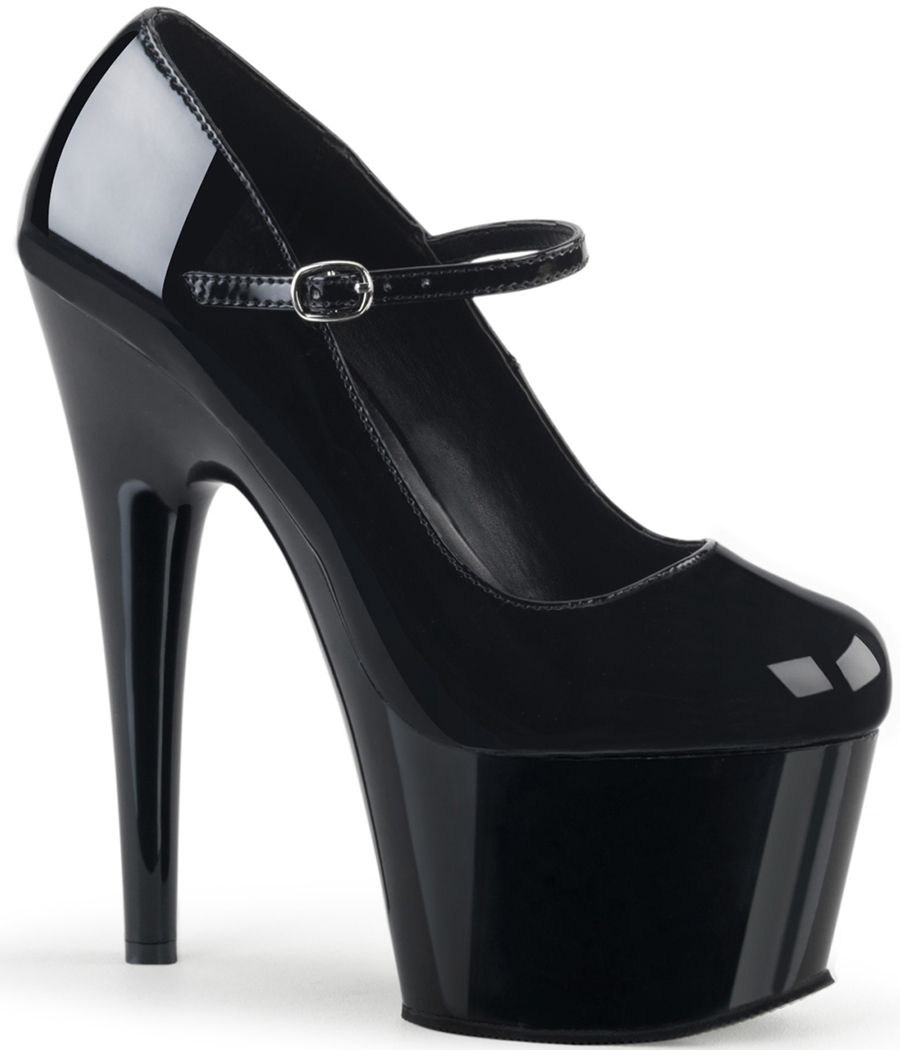 Escarpin noir verni à bride