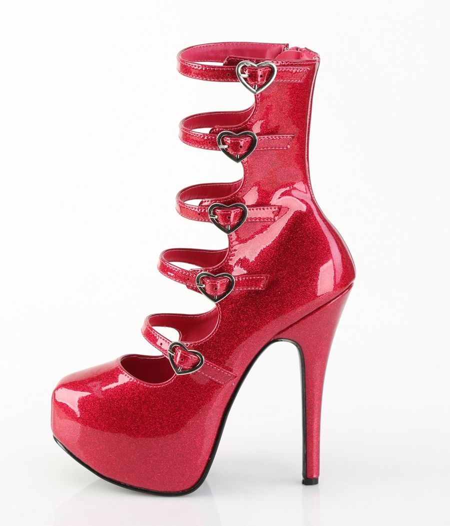 TEEZE-23 en PVC pailleté, chaussures drag queen, glamour.
