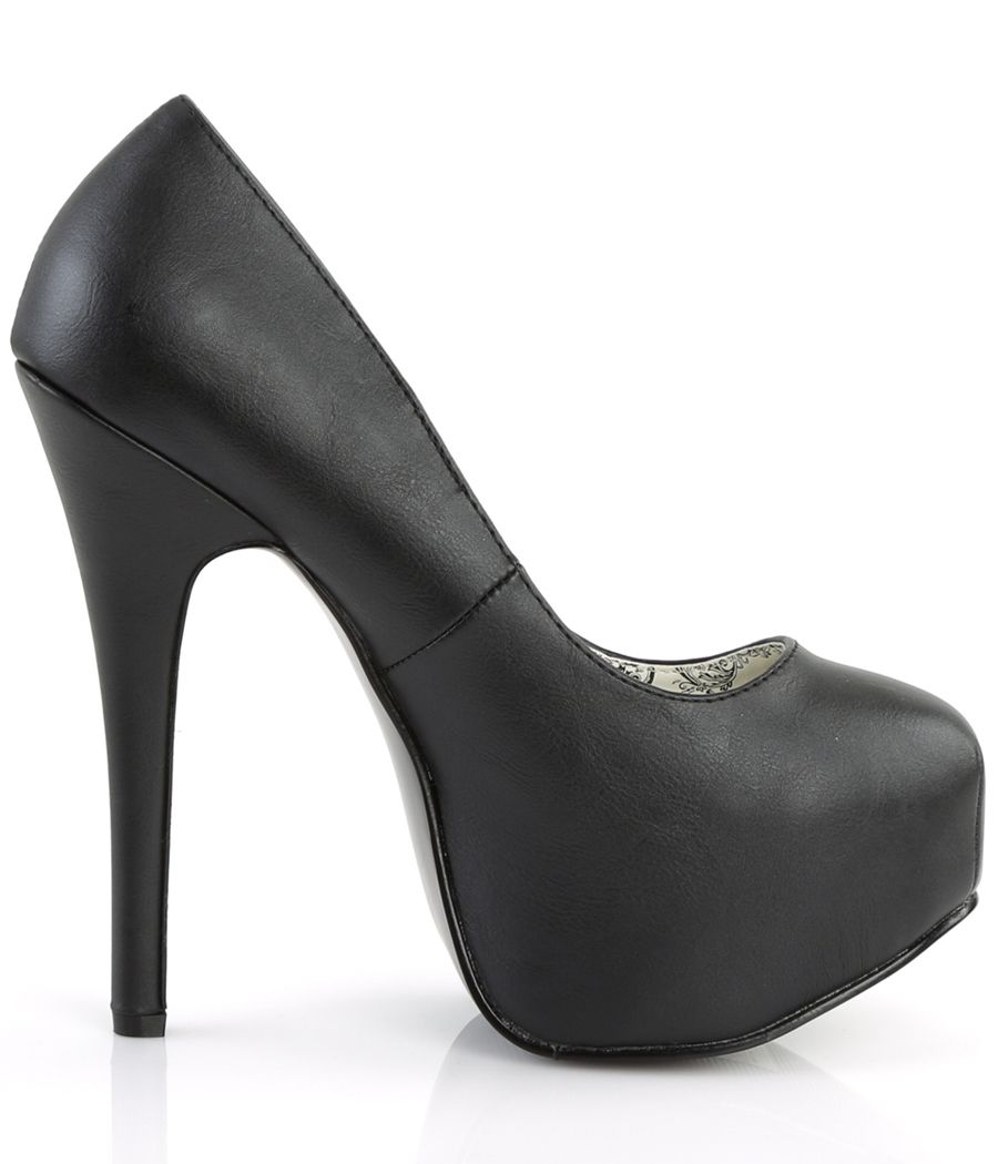 Escarpin Bordello TEEZE-06 noir verni, motif relief.
