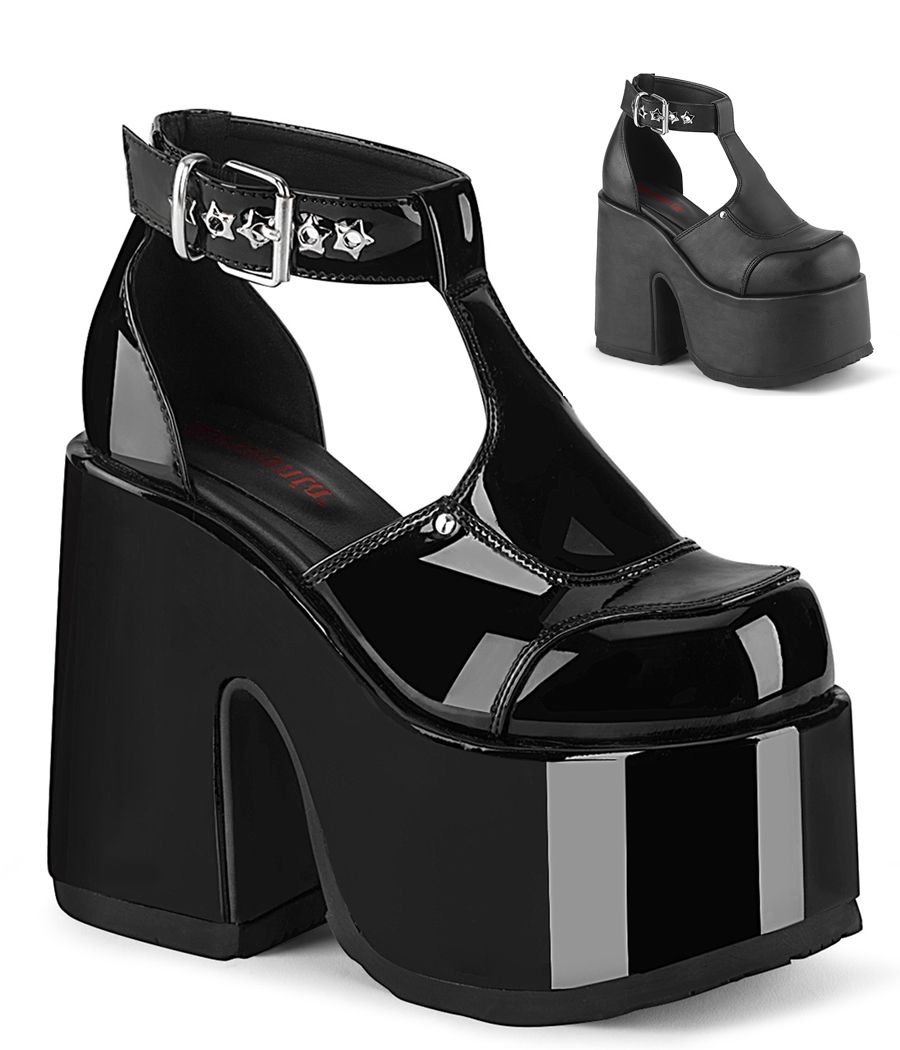 Chaussures plateforme CAMEL-103, T-strap gothique punk.