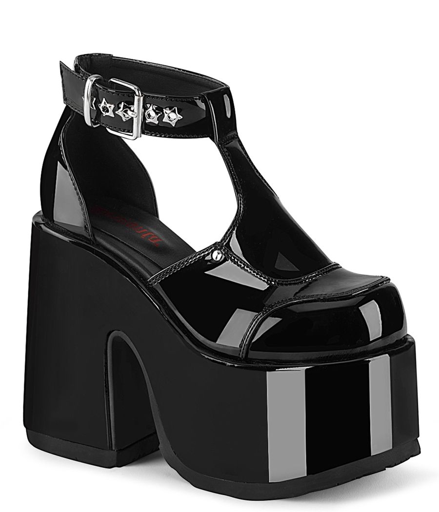 Chaussures plateforme CAMEL-103, T-strap gothique punk. Chaussures plateforme CAMEL-103, T-strap gothique punk.