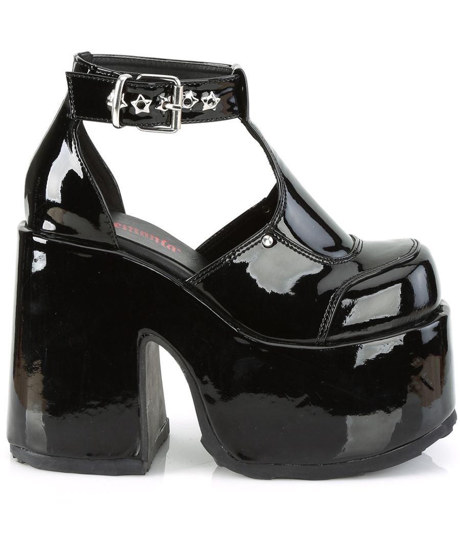 CAMEL-103 PVC verni, chaussures rave alternatives.