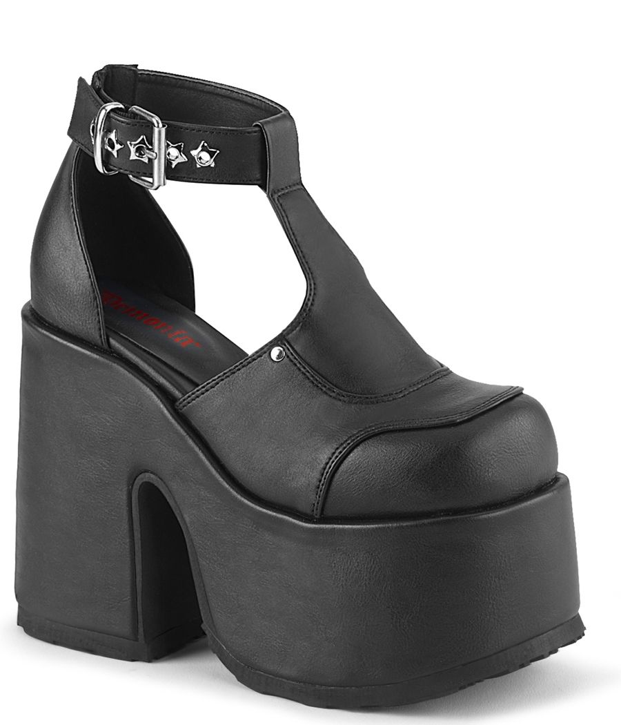 Chaussures plateforme CAMEL-103, T-strap gothique punk.