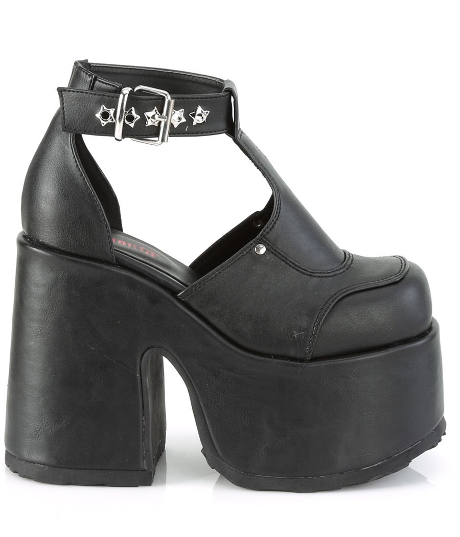 Chaussures plateforme CAMEL-103, T-strap gothique punk.