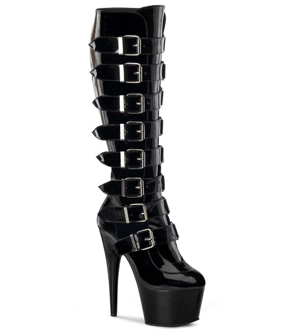 Bottes genoux Pleaser ADORE-2043, parfaites pour un look dominant.
