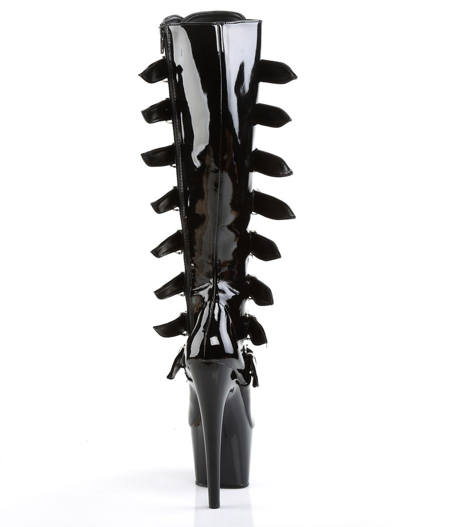 Détail des boucles et du talon aiguille des bottes ADORE-2043.