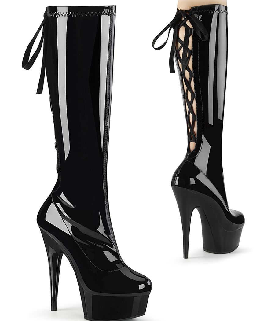 Bottes Pleaser DELIGHT-2029 avec laçage arrière.