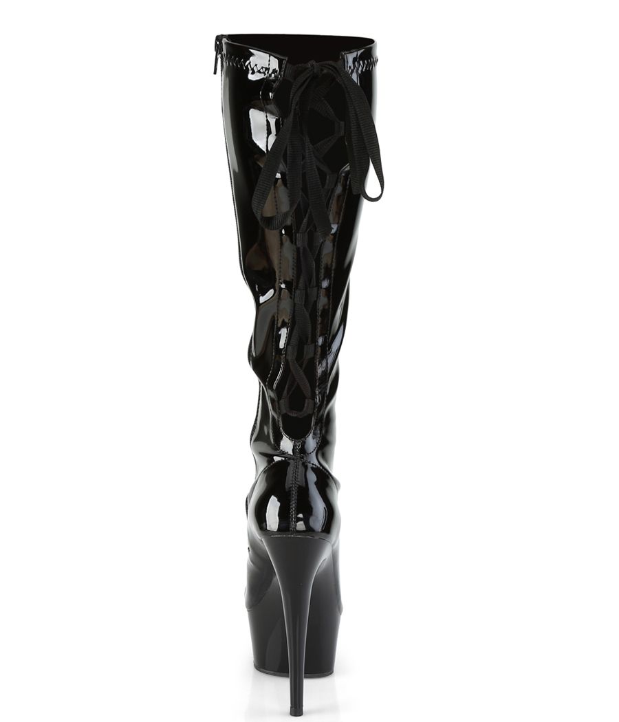 Détail du laçage et du talon stiletto des bottes DELIGHT-2029.