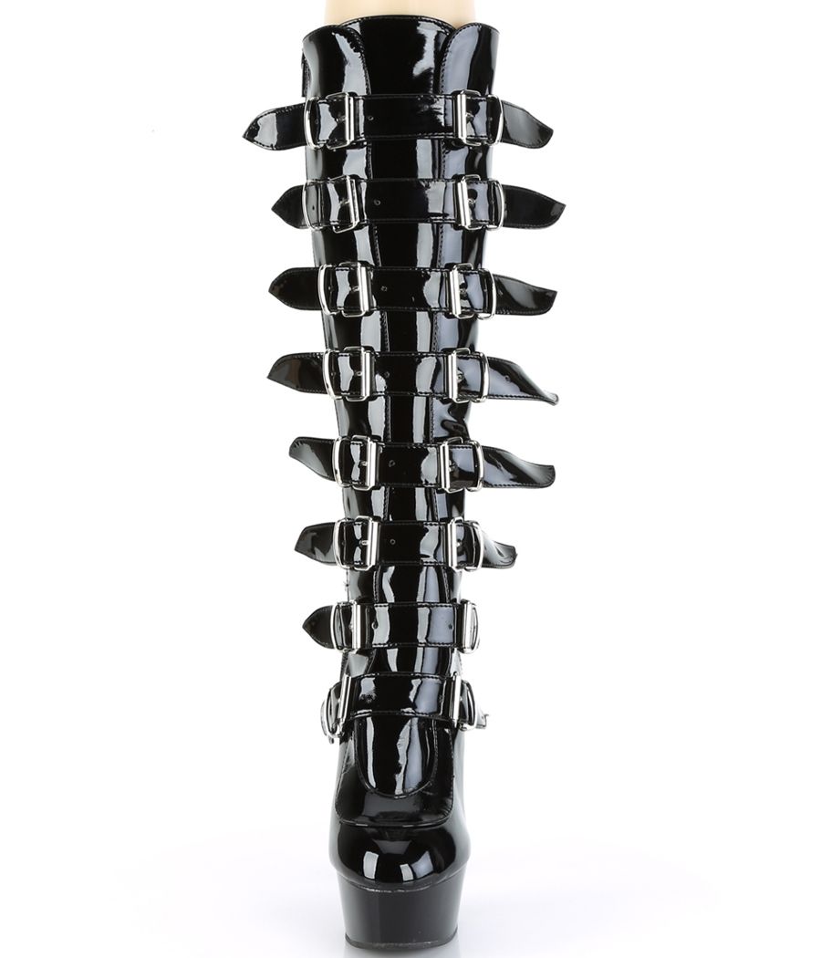 Détail des boucles et du talon stiletto des bottes DELIGHT-2049.