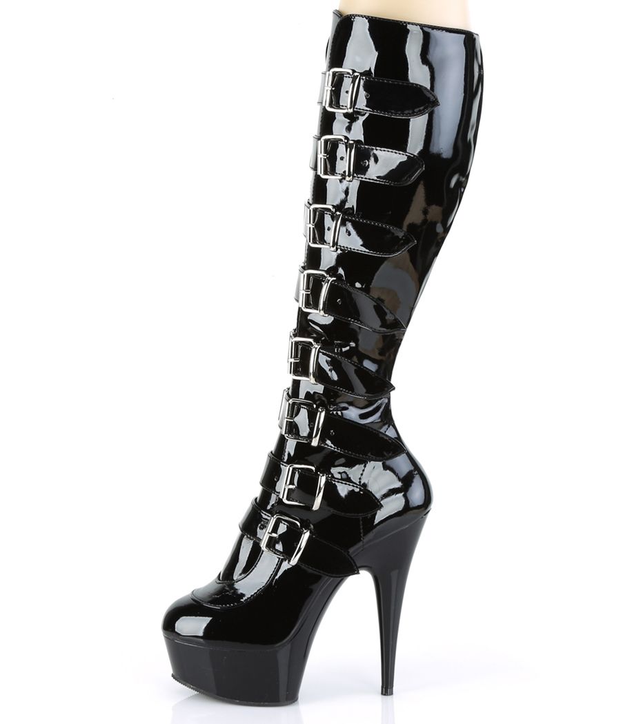 Détail des boucles et du talon stiletto des bottes DELIGHT-2049.