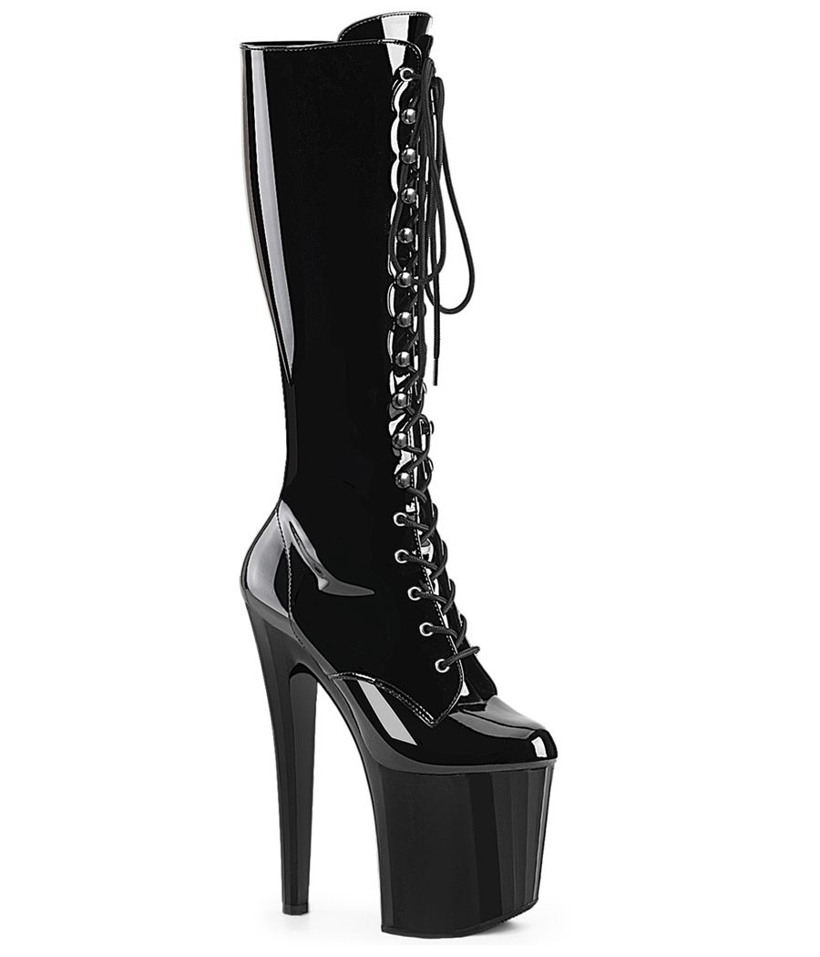 Bottes Pleaser ENCHANT-2023 à lacets et talon prismatique.