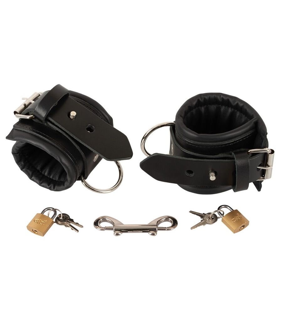 Menottes cuir noir Zado, réglables