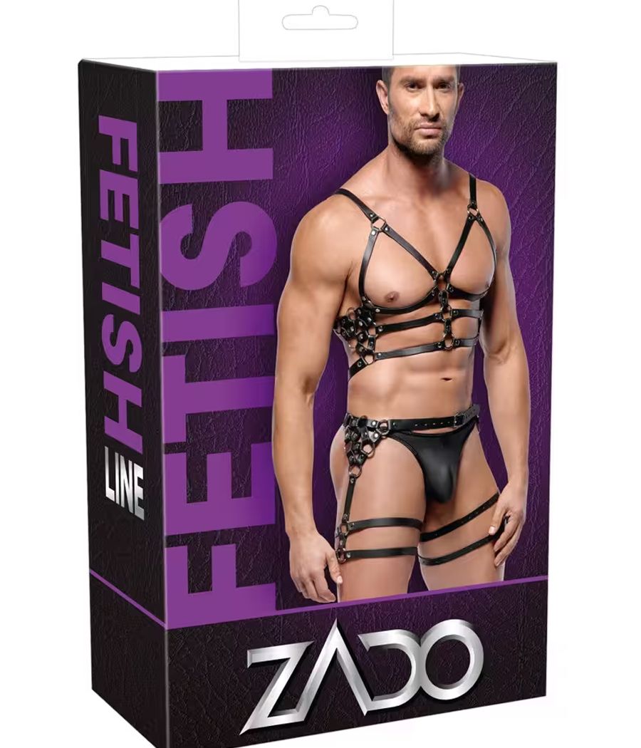 Harnais cuir homme BDSM Zado, ensemble
