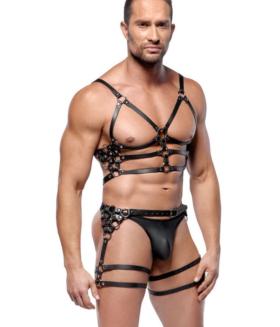 Harnais cuir homme BDSM Zado, ensemble