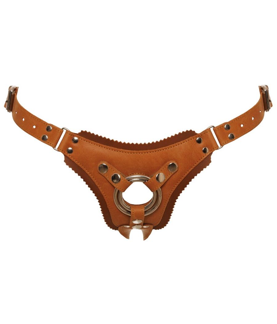 Accessoire BDSM Zado, strap-on cuir caramel